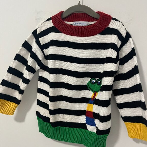 Florence Eiseman Kid's Inchworm Striped Knit Sweater Size 3T - Picture 3 of 6